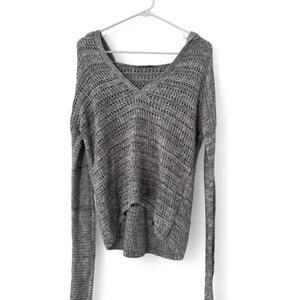 Abercrombie & Fitch Kids y2k 90s boho grunge crochet hooded pullover size L